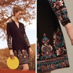 Floreat black embroidered dress from Anthropologie size L